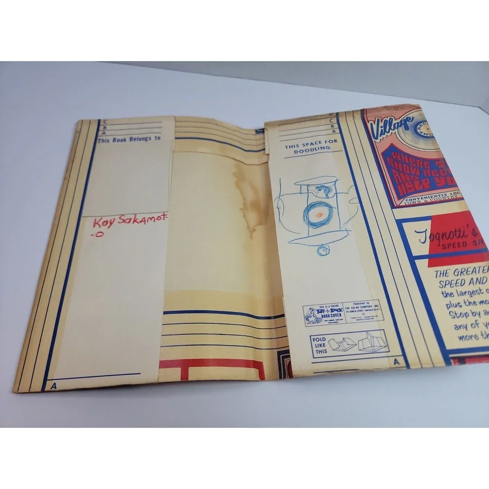 Vintage Cola Fit-A-Duk Book Cover Pepsi-Cola Roseville Record Shop 1960s